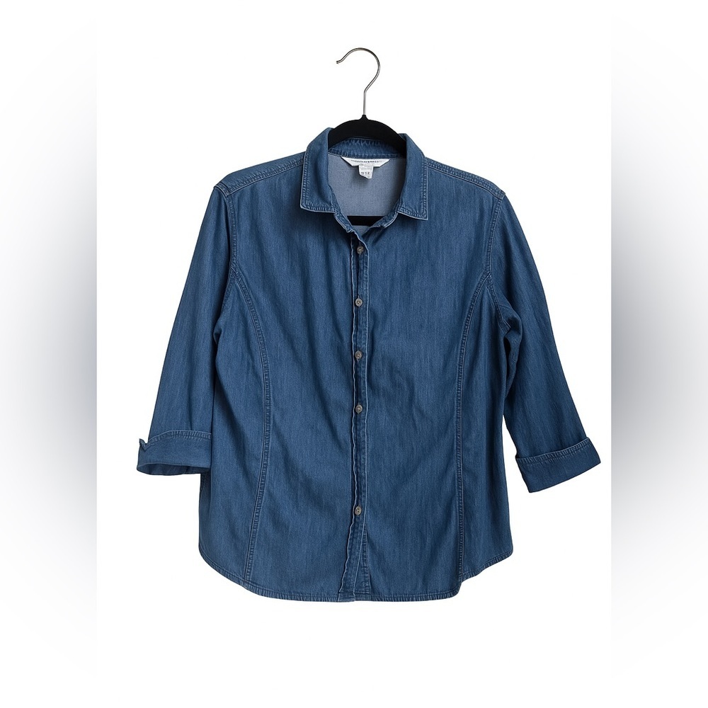August Max Indigo Button-Down Shirt - image 1